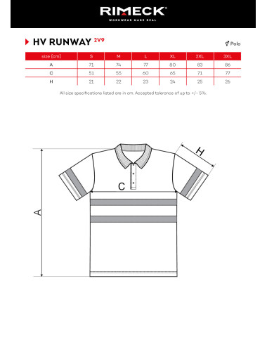 Unisex-Poloshirt HV Runway 2v9 reflektierendes Gelb Adler Rimeck