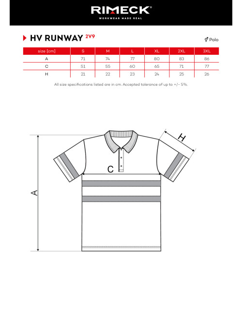 Adler Koszulka polo unisex HV Runway żółta odblaskowa ochronna logo