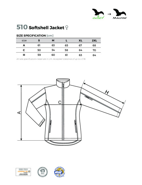 Kurtka damska softshell jacket 510 czarny Adler Malfini