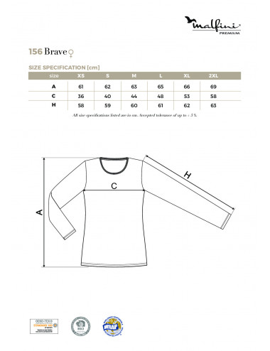 Brave 156 hellanthrazitfarbenes Adler Malfinipremium Damen-T-Shirt
