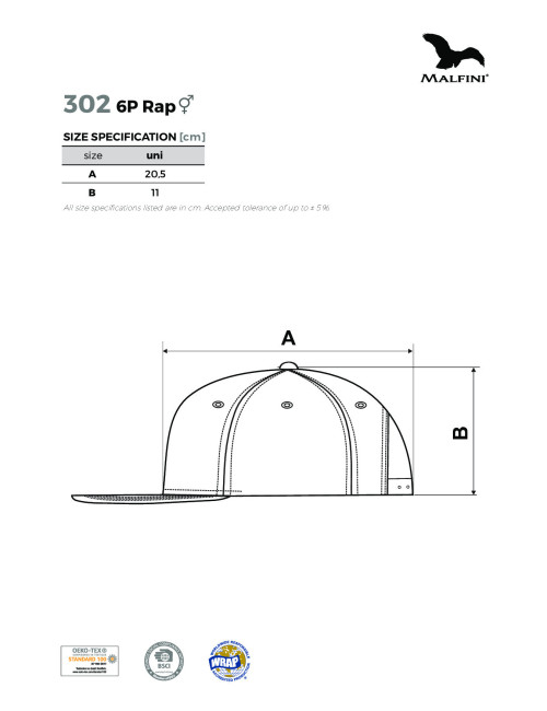Czapka bejsbolowa Rap 6p 302 Adler Malfini - czerwona, regulowany roz