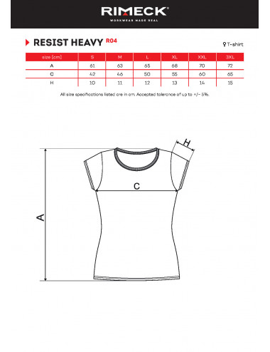 Damen-T-Shirt Resist Heavy R04 Ebenholzgrau Adler Rimeck