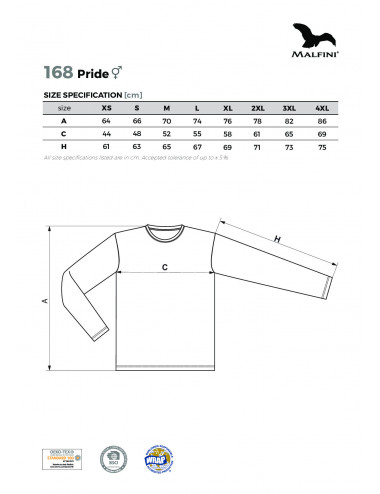 Unisex shirt pride 168 steel Adler Malfini