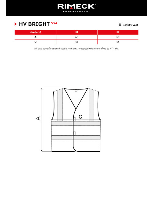 Children`s reflective vest hv bright 9v4 reflective orange Adler Rimeck