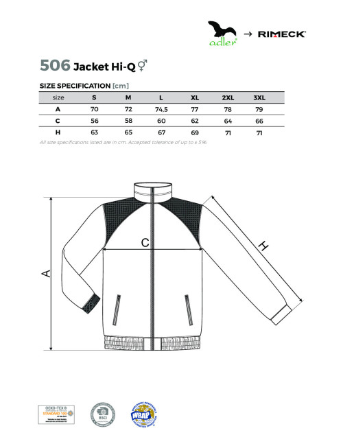 Adler RIMECK Unisex Polarjacke Hi-Q 506 orange Kleidung mit Stickerei