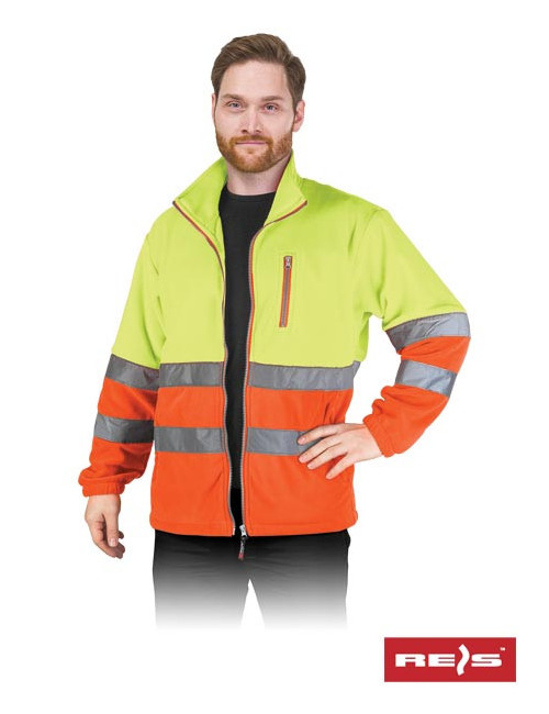 Protective fleece sweatshirt polstrip yp yellow-orange Reis