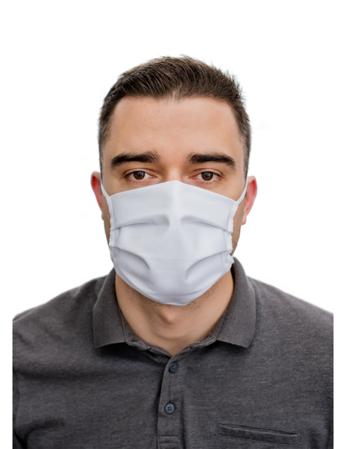 White cotton face mask with a place for a FILTER reusable