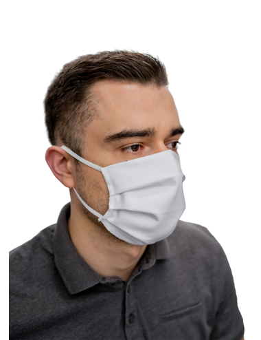 White cotton face mask with a place for a FILTER reusable