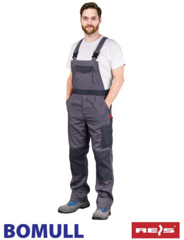 Lange Latzhose, verstellbare Hosenträger, Gummibänder an den Seiten, zum Besticken