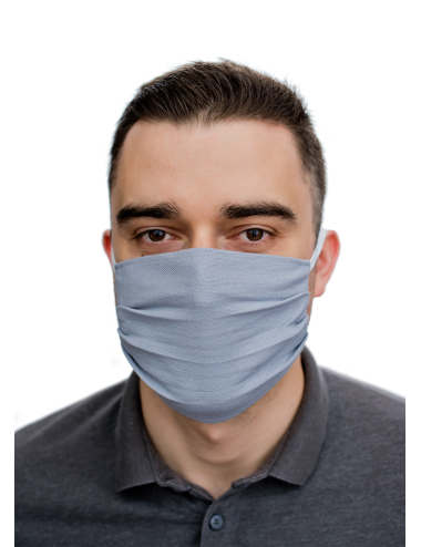 Protective mask knitted cotton gray