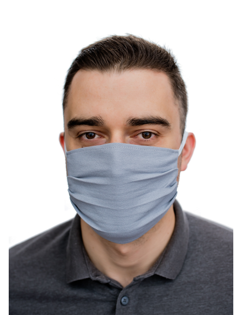 Protective mask knitted cotton gray
