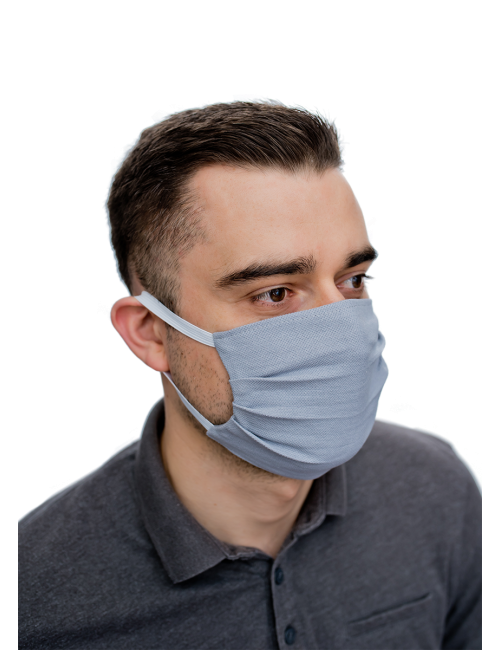 Protective mask knitted cotton gray