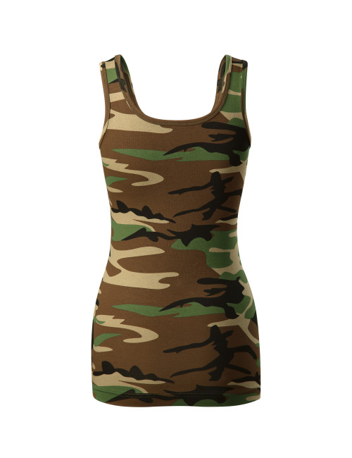 Adler MALFINI Women`s Top Camo Triumph C36 camouflage brown logo embroidery