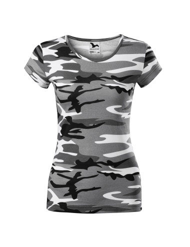 Adler MALFINI Damen T-Shirt Camo Pure C22 tarngraue Logo-Stickerei