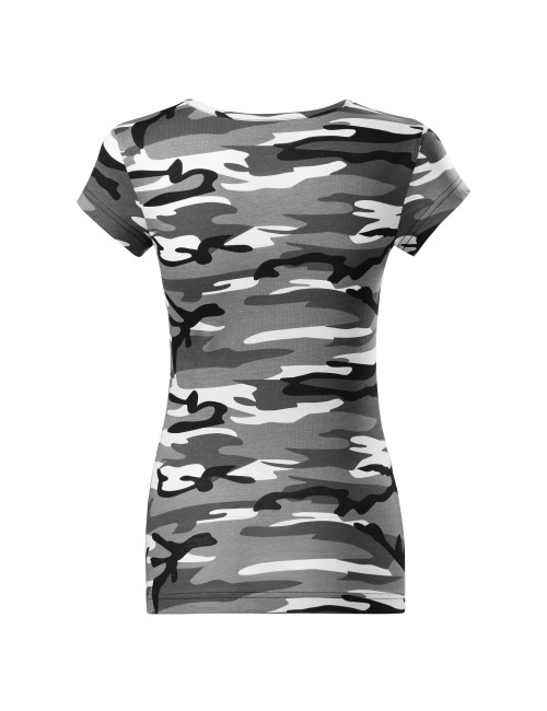 Adler MALFINI Damen T-Shirt Camo Pure C22 tarngraue Logo-Stickerei