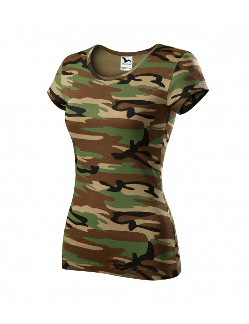 Damen T-Shirt Camo Pure C22 Camouflage Braun Adler Malfini