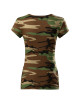 Adler MALFINI Women`s T-shirt Camo Pure C22 camouflage brown logo embroidery