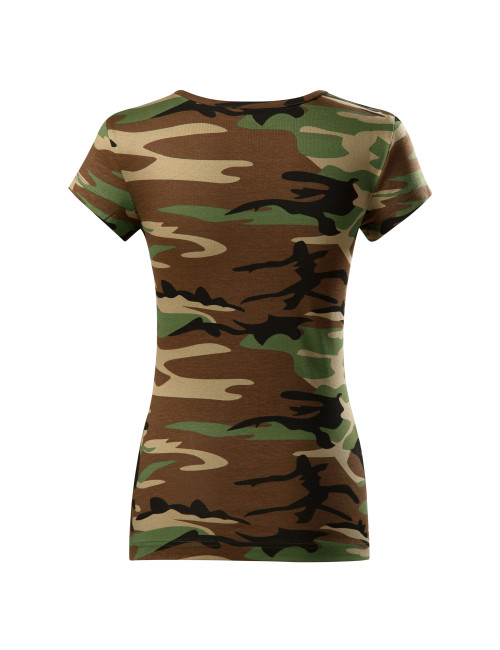 Adler MALFINI Damen T-Shirt Camo Pure C22 tarnbraune Logo-Stickerei