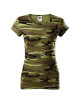 Adler MALFINI Women`s T-shirt Camo Pure C22 camouflage green logo embroidery