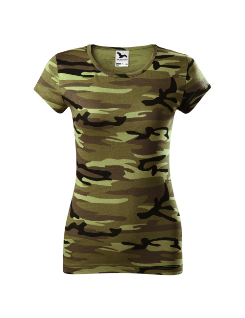Adler MALFINI Damen T-Shirt Camo Pure C22 tarngrüne Logo-Stickerei