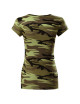 Adler MALFINI Women`s T-shirt Camo Pure C22 camouflage green logo embroidery