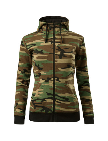 Women`s sweatshirt camo zipper c20 camouflage brown Adler Malfini
