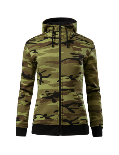 Women`s sweatshirt camo zipper c20 camouflage green Adler Malfini