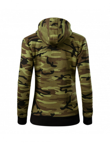 Women`s sweatshirt camo zipper c20 camouflage green Adler Malfini