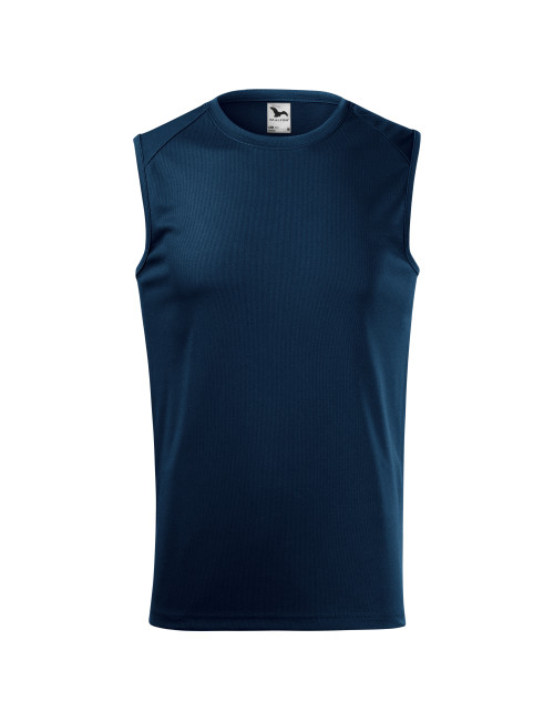 Adler MALFINI Men`s Top Breeze 820 navy blue print with company logo embroidery