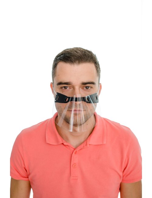 Mini protective visor for the nose and mouth PET face shield