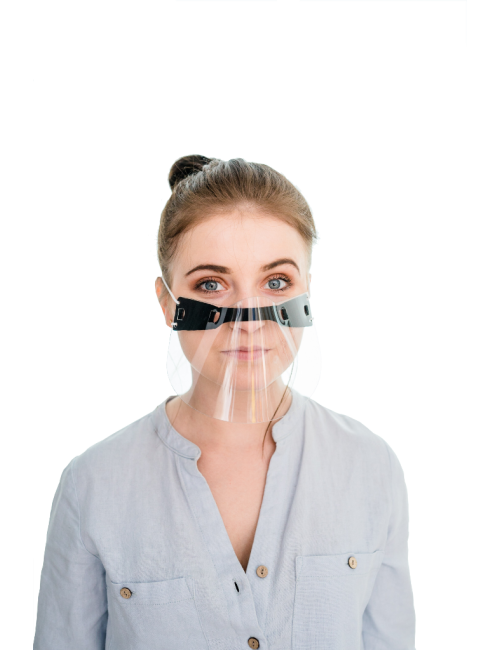 Mini protective visor for the nose and mouth PET face shield