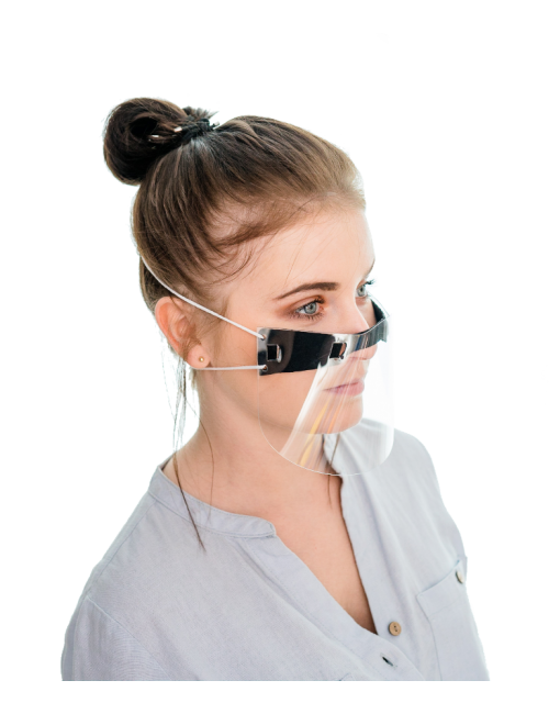 Mini protective visor for the nose and mouth PET face shield