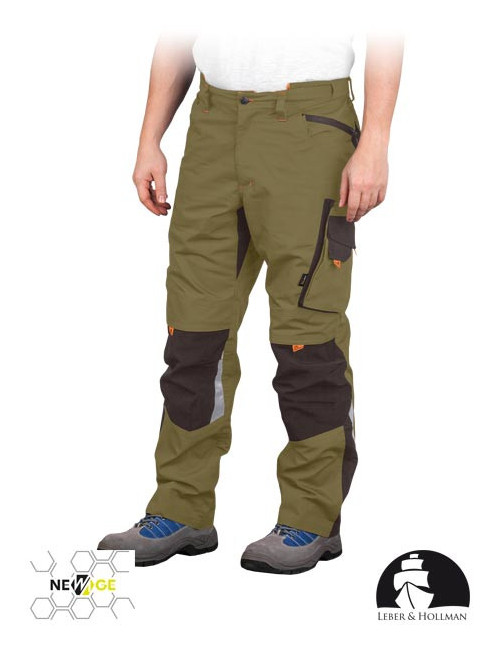 Spodnie ochronne do pasa lh-na-t khbrp khaki-brązowo-pomarańczowy Leber&hollman