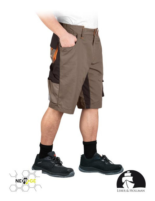 LEBER&amp;HOLLMAN WAIST TROUSERS - SHORT LH-NA-TS BEBRP BEIGE-BROWN-ORANGE