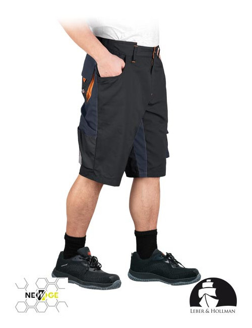 Taillenlange Schutzhose – kurz lh-na-ts bgp schwarz-marineblau-orange Leber&amp;hollman