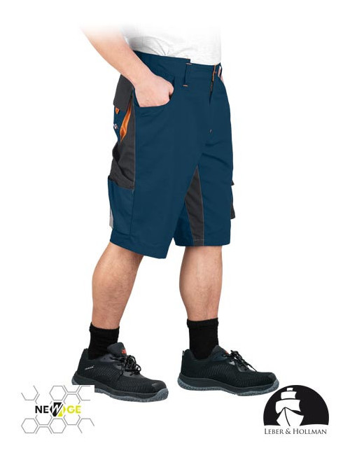 Taillenlange Schutzhose – kurz lh-na-ts gbp marineblau-schwarz-orange Leber&amp;hollman