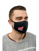 Herrenmaske, profilierte Baumwolle, schwarz, mit Ihrem Logo in Vollfarbe