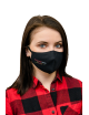 2Damen-Gesichtsmaske, profilierte Baumwolle, schwarz, mit Ihrem vollfarbigen Logo