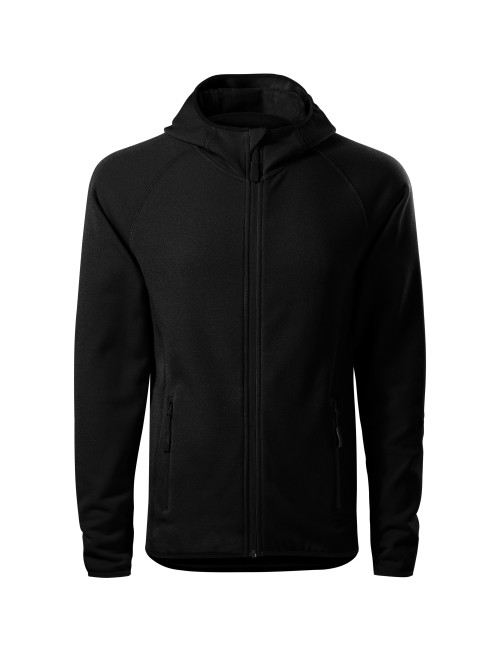 Dünnes Herren-Fleece mit Kapuze, perfekt für den Sport. Schwarzes Direct 418-Logo