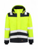 2Unisex work jacket midi parka high vis bicolor t51 fluorescent yellow Adler Tricorp
