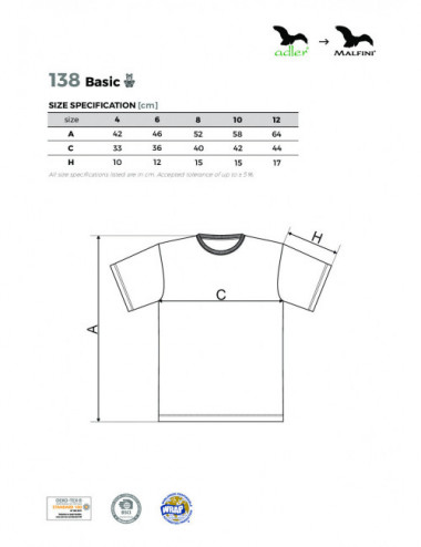 Children`s t-shirt basic 138 light khaki Adler Malfini