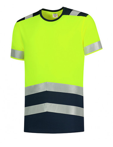 Unisex t-shirt high vis bicolor t01 fluorescent yellow Adler Tricorp