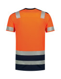 2Unisex t-shirt high vis bicolor t01 fluorescent orange Adler Tricorp