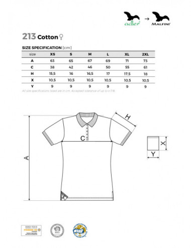 Ladies polo shirt cotton 213 tangerine Adler Malfini