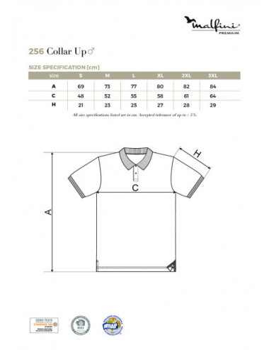 Collar up 256 men`s polo shirt silver gray Adler Malfinipremium