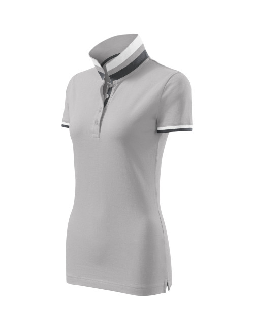Koszulka polo damska collar up 257 silver gray Adler Malfinipremium