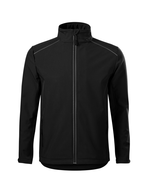 Adler MALFINI Softshell Herrenjacke Valley 536 schwarze Druckstickerei