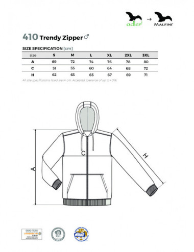 Bluza męska trendy zipper 410 zieleń trawy Adler Malfini