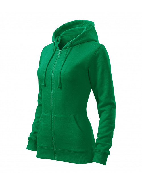 Trendiges Damen-Sweatshirt mit Reißverschluss 411 grasgrün Adler Malfini