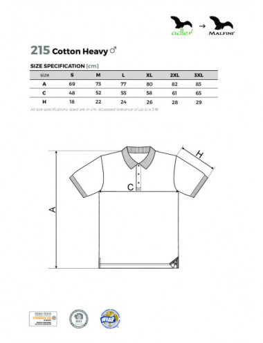 Koszulka polo męska cotton heavy 215 mandarynkowy Adler Malfini